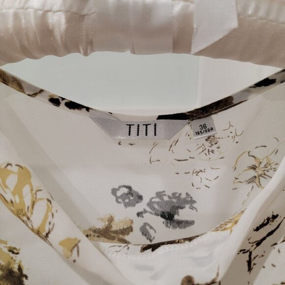 White /Brown follower Midi Dress - Picture 3 of 4